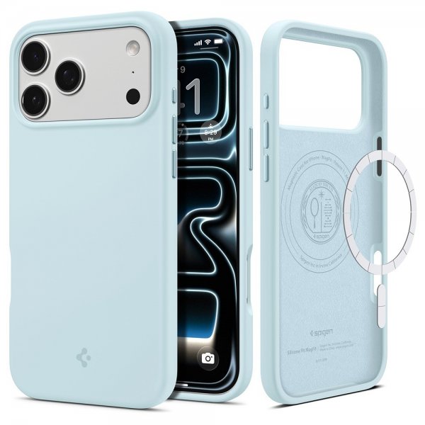 Spigen iPhone 17 Pro Deksel Silicone Fit MagFit Mute Blue