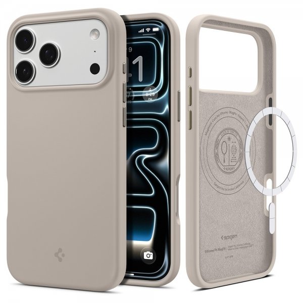 Spigen iPhone 17 Pro Deksel Silicone Fit MagFit Stone