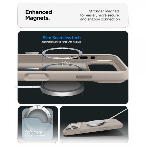Spigen iPhone 17 Pro Deksel Silicone Fit MagFit Stone