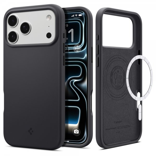 Spigen iPhone 17 Pro Deksel Silicone Fit MagFit Svart