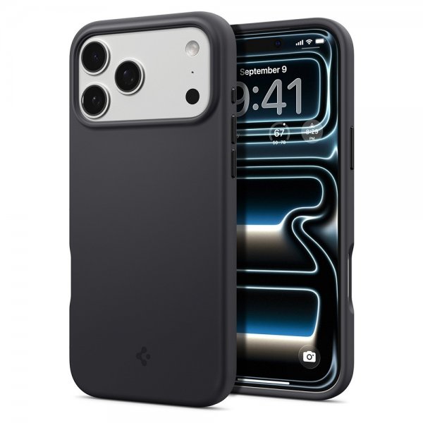 Spigen iPhone 17 Pro Deksel Silicone Fit MagFit Svart