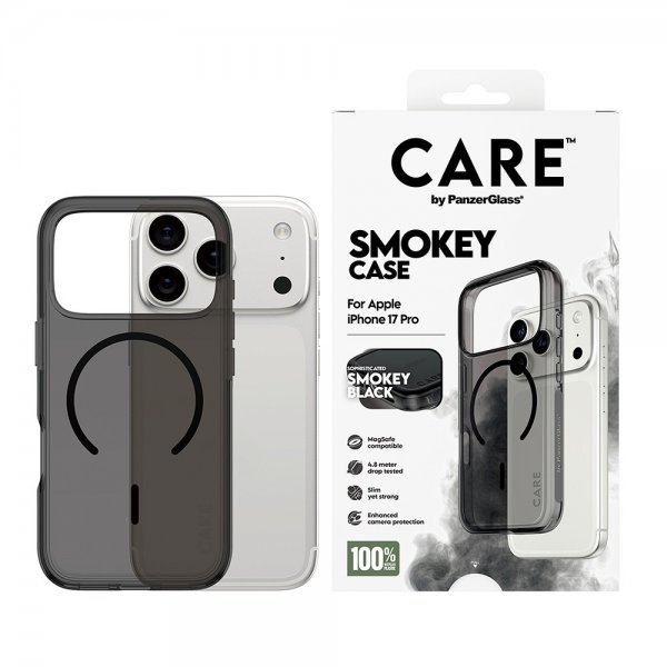 CARE by PanzerGlass iPhone 17 Pro Deksel Smokey MagSafe Svart