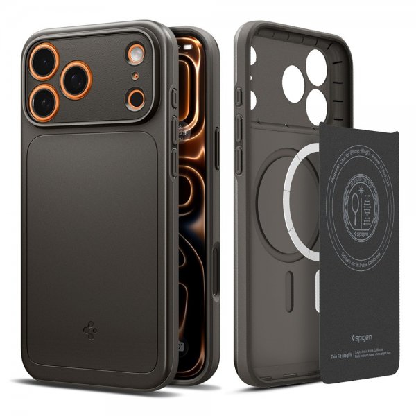 Spigen iPhone 17 Pro Deksel Thin Fit MagFit Gunmetal