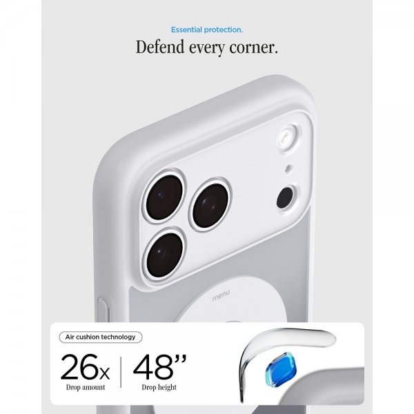 Spigen iPhone 17 Pro Deksel Ultra Hybrid Classic MagFit Sølv