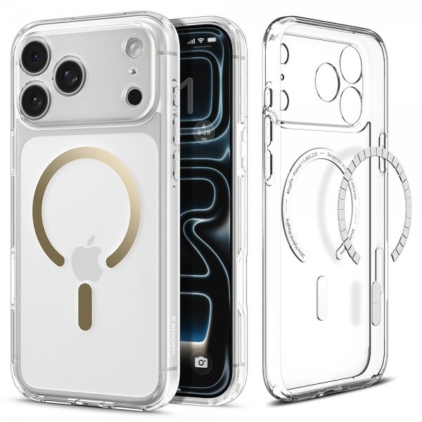 Spigen iPhone 17 Pro Deksel Ultra Hybrid MagFit Clear Gold