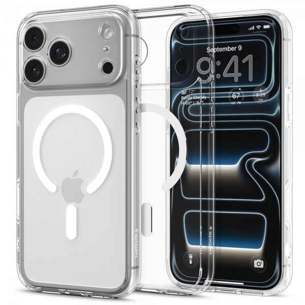 Spigen iPhone 17 Pro Deksel Ultra Hybrid MagFit Clear White
