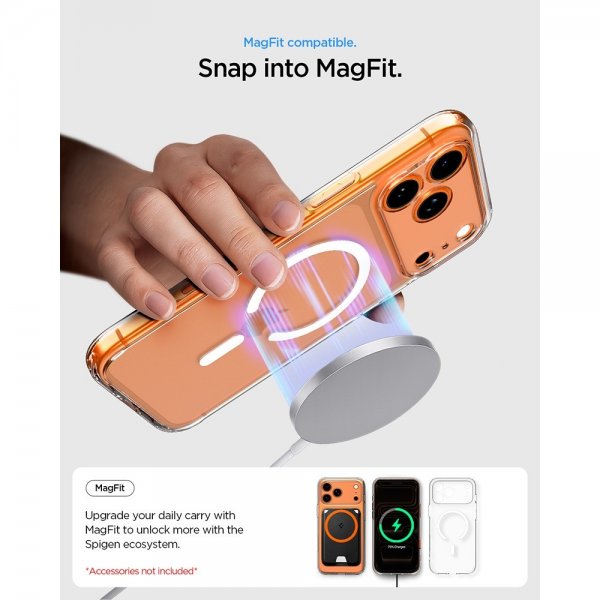 Spigen iPhone 17 Pro Deksel Ultra Hybrid MagFit Clear White