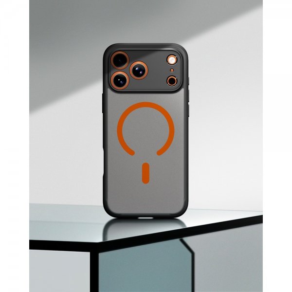 Spigen iPhone 17 Pro Deksel Ultra Hybrid MagFit Frost Black Orange