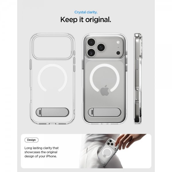 Spigen iPhone 17 Pro Deksel Ultra Hybrid S MagFit Clear White