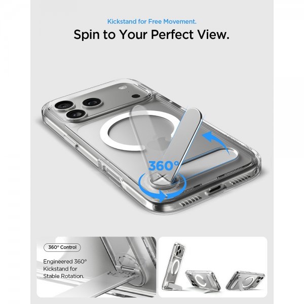 Spigen iPhone 17 Pro Deksel Ultra Hybrid S MagFit Clear White