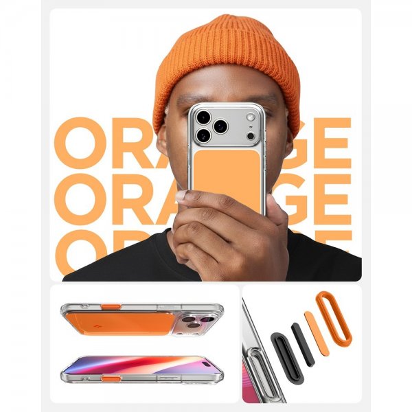 Spigen iPhone 17 Pro Deksel Ultra Hybrid T MagFit Glossy Orange