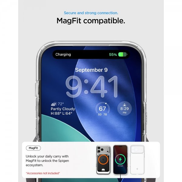 Spigen iPhone 17 Pro Deksel Ultra Hybrid T MagFit Glossy White