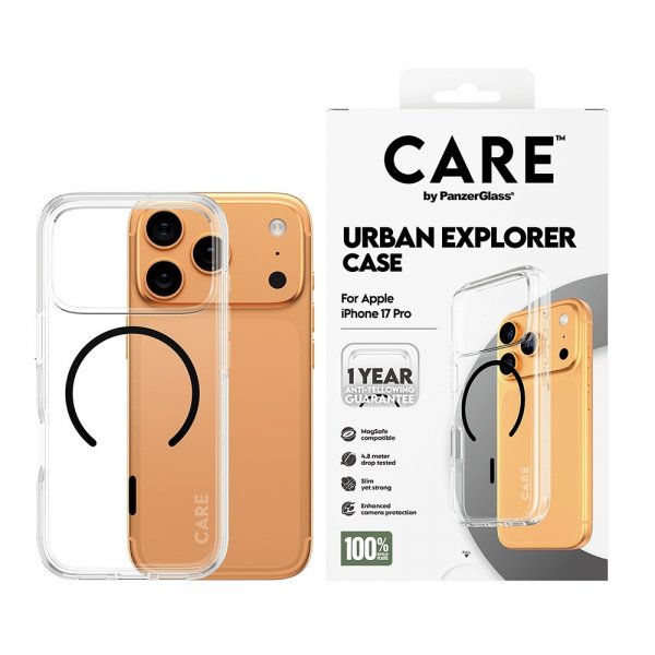 CARE by PanzerGlass iPhone 17 Pro Deksel Urban Explorer MagSafe Svart