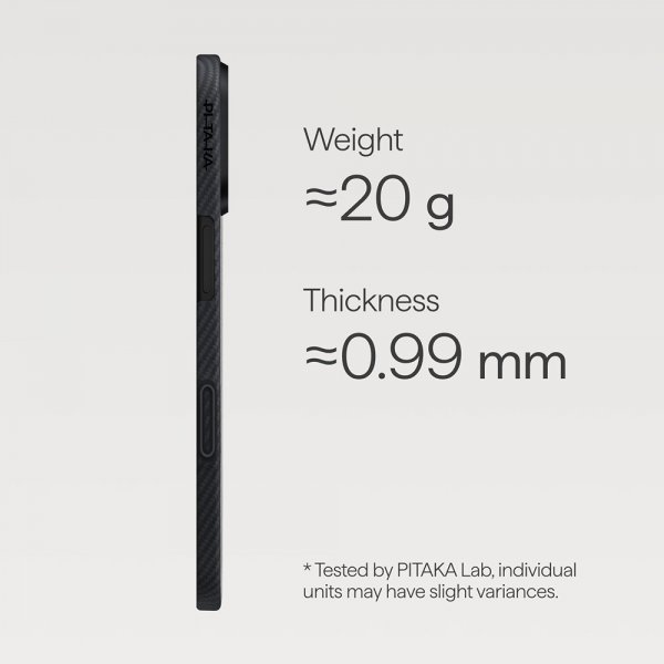 Pitaka iPhone 17 Deksel Edge Black/Grey Twill