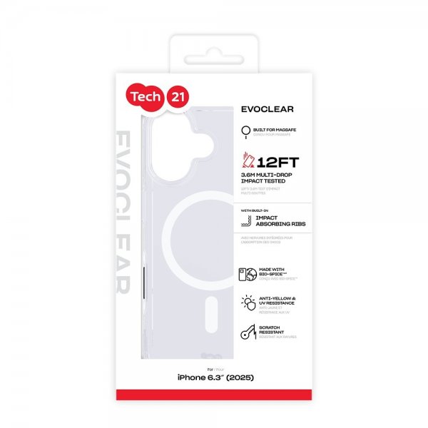 Tech21 iPhone 17 Deksel EvoClear MagSafe Transparent