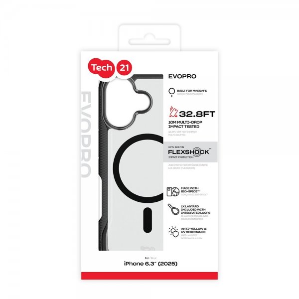 Tech21 iPhone 17 Deksel EvoPro MagSafe Transparent Svart