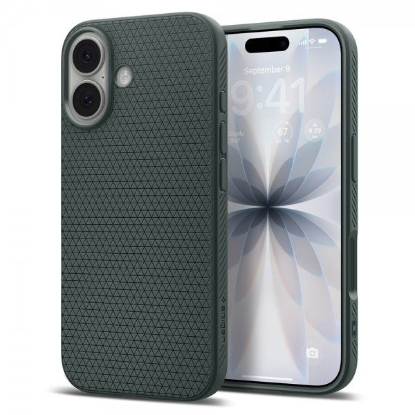 Spigen iPhone 17 Deksel Liquid Air Abyss Green