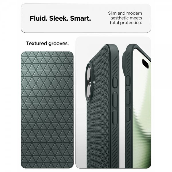 Spigen iPhone 17 Deksel Liquid Air Abyss Green
