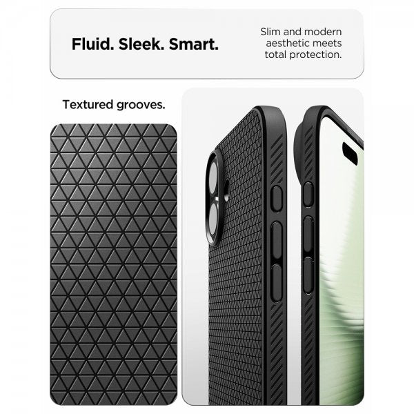 Spigen iPhone 17 Deksel Liquid Air Matte Black