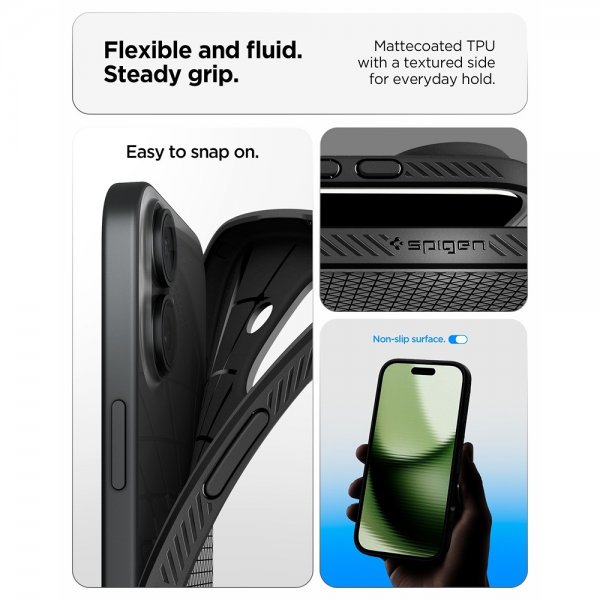 Spigen iPhone 17 Deksel Liquid Air Matte Black
