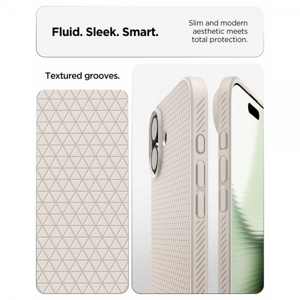 Spigen iPhone 17 Deksel Liquid Air Natural Titanium