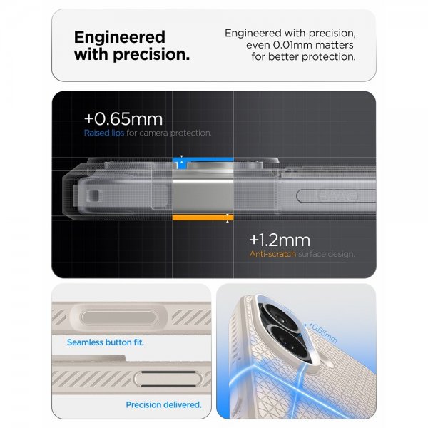 Spigen iPhone 17 Deksel Liquid Air Natural Titanium