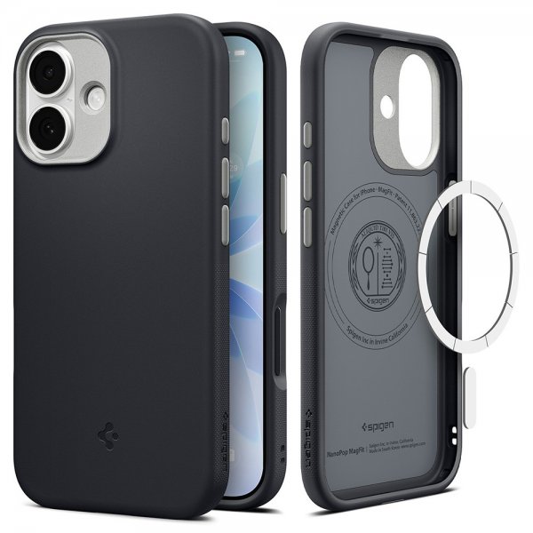 Spigen iPhone 17 Deksel Nano Pop MagFit Black Sesame