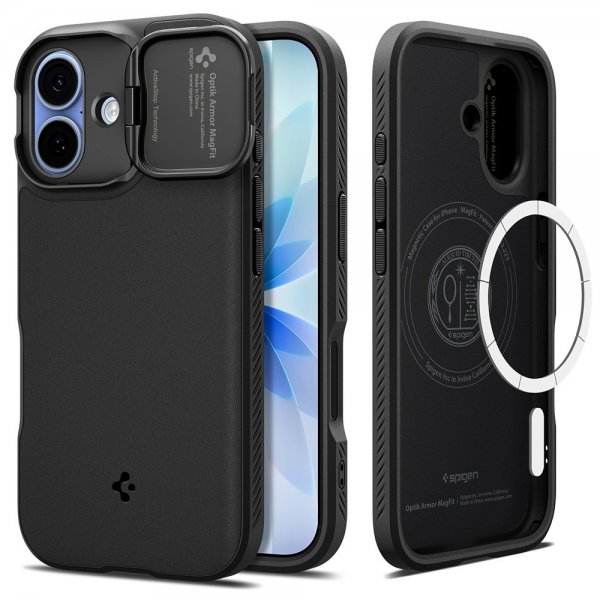 Spigen iPhone 17 Deksel Optik Armor MagFit Svart