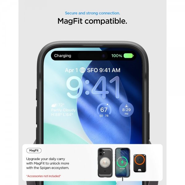 Spigen iPhone 17 Deksel Rugged Armor MagFit Matte Black