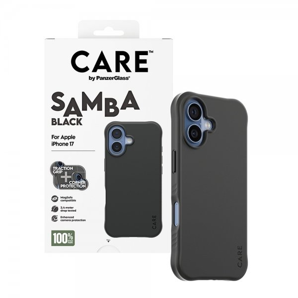 CARE by PanzerGlass iPhone 17 Deksel Samba MagSafe Svart