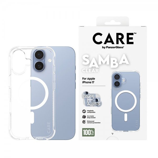 CARE by PanzerGlass iPhone 17 Deksel Samba MagSafe Transparent