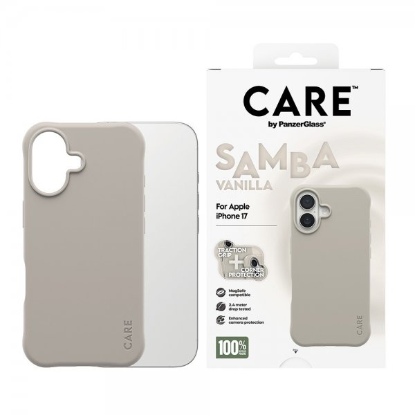 CARE by PanzerGlass iPhone 17 Deksel Samba MagSafe Vanilla