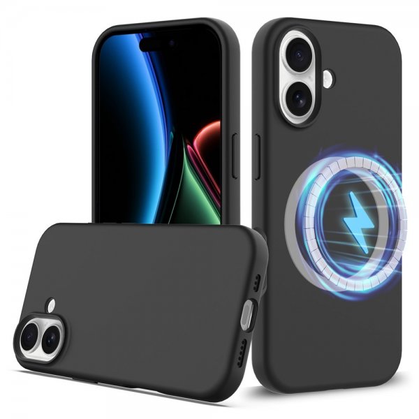 Nordic Covers iPhone 17 Deksel Silicone Feather Series MagSafe Raven Black