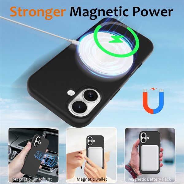 Nordic Covers iPhone 17 Deksel Silicone Feather Series MagSafe Raven Black