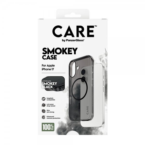 CARE by PanzerGlass iPhone 17 Deksel Smokey MagSafe Svart