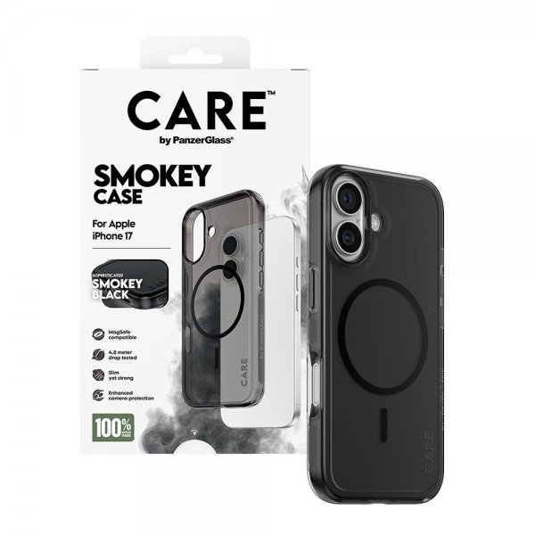CARE by PanzerGlass iPhone 17 Deksel Smokey MagSafe Svart