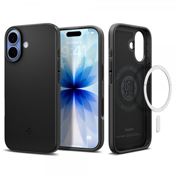 Spigen iPhone 17 Deksel Thin Fit MagFit Svart