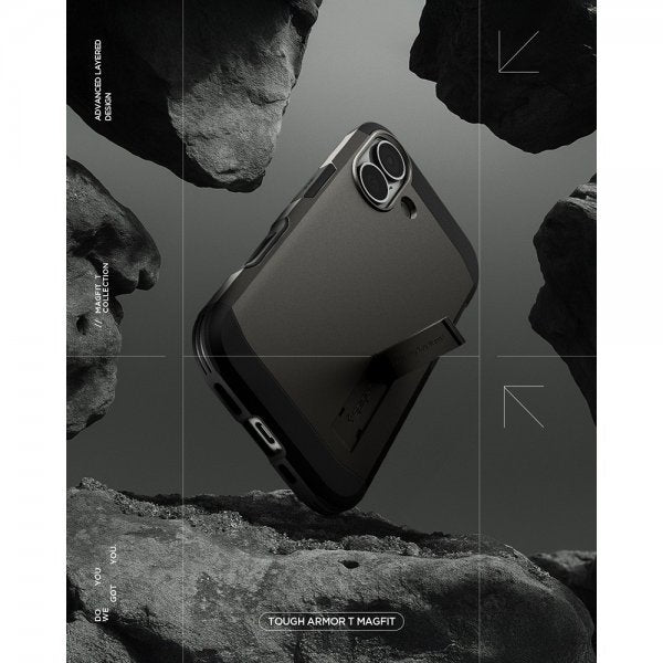 Spigen iPhone 17 Deksel Tough Armor T MagFit Gunmetal