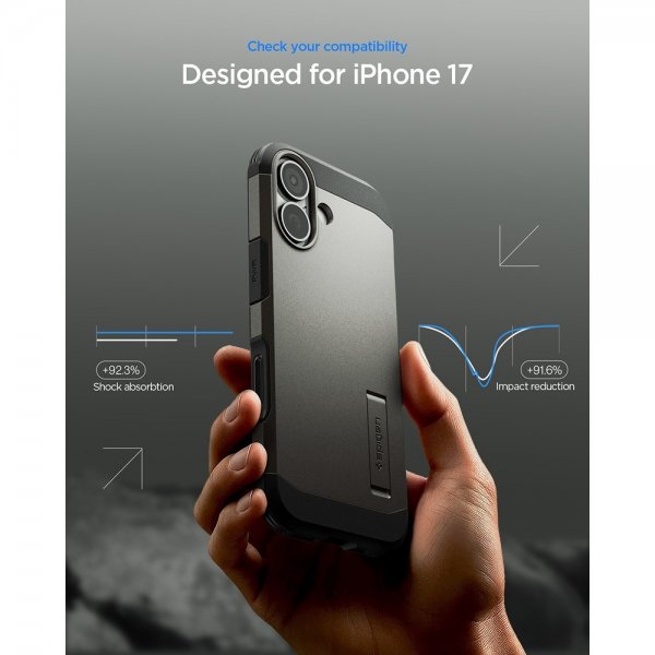 Spigen iPhone 17 Deksel Tough Armor T MagFit Gunmetal