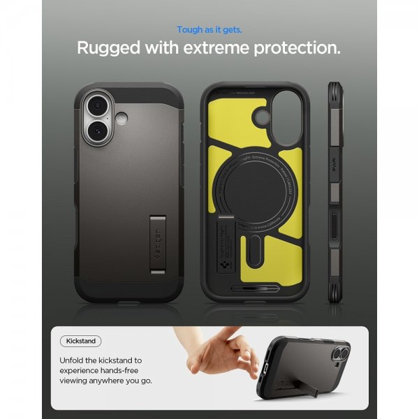 Spigen iPhone 17 Deksel Tough Armor T MagFit Gunmetal