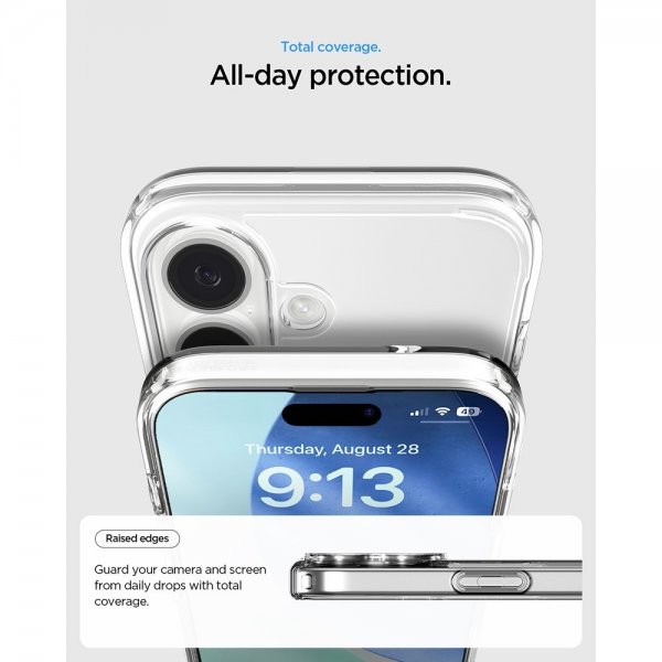 Spigen iPhone 17 Deksel Ultra Hybrid Crystal Clear