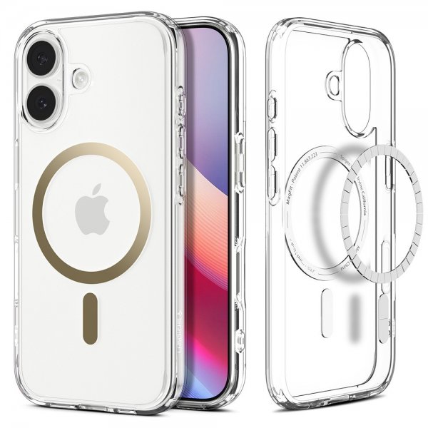 Spigen iPhone 17 Deksel Ultra Hybrid MagFit Clear Gold