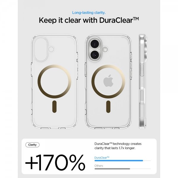 Spigen iPhone 17 Deksel Ultra Hybrid MagFit Clear Gold