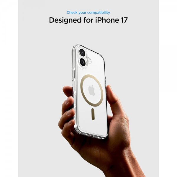 Spigen iPhone 17 Deksel Ultra Hybrid MagFit Clear Gold