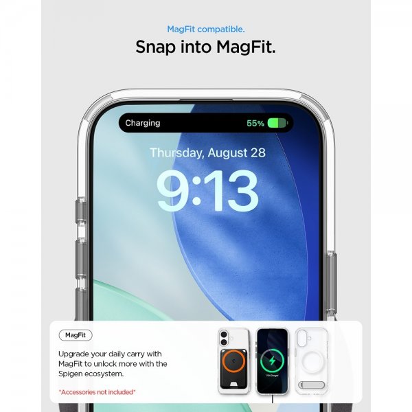 Spigen iPhone 17 Deksel Ultra Hybrid S MagFit Clear White