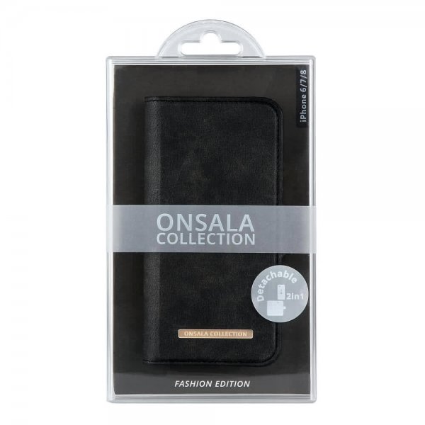 Onsala iPhone 6/6S/7/8/SE Etui Fashion Edition Löstagbart Deksel Midnight Black