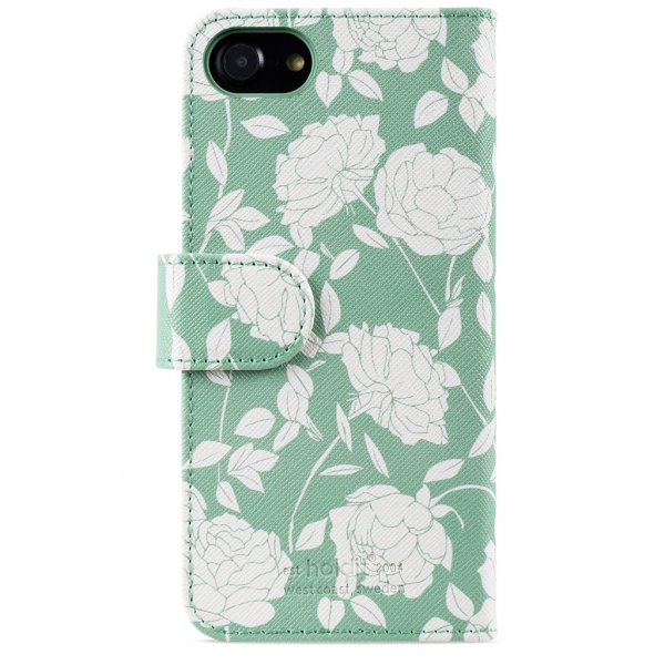 holdit iPhone 6/6S/7/8/SE Etui Wallet Case Green Flowers