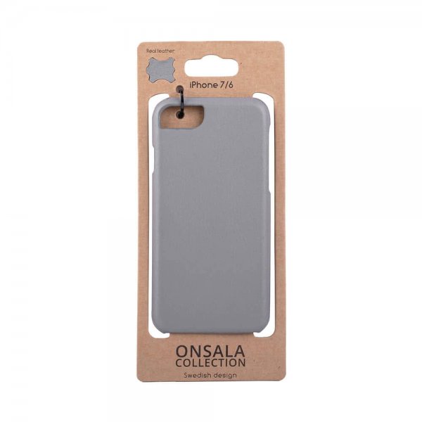 Onsala iPhone 6/6S/7/8/SE Deksel Ekte Skinn Grå