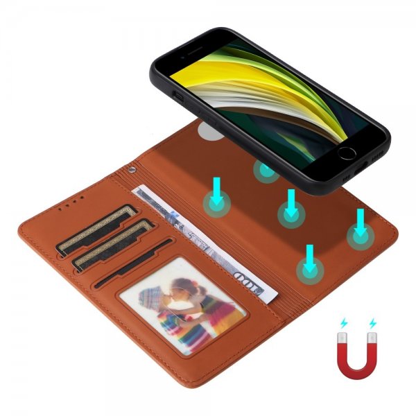 Betopnice iPhone 6/6S/7/8/SE Etui Avtagbart Deksel 005 Brun