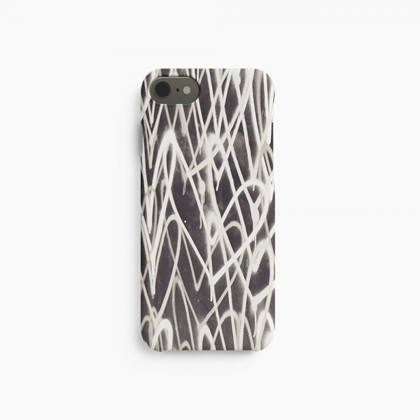 agood company iPhone 6/6S/7/8/SE Deksel Plantebasert Graffiti Heart Black White